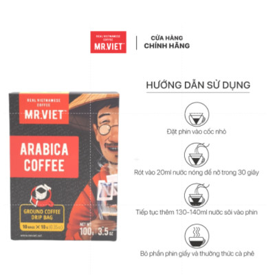 Cà phê phin giấy-  cà phê Arabica (Arabica coffee -ground coffee drip bag)100gr