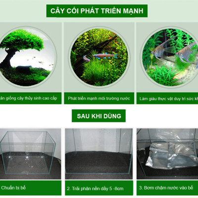 Đá Nham Thạch 2KG + Phân nền S.MEKONG túi 2KG cho hồ thủy sinh