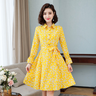 Đầm váy nữ Haint Boutique, đầm hoa xòe thiết kế tay loe thắt eo trẻ trung nữ tính HB21