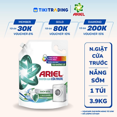 Nước Giặt ARIEL Cửa Trước Hương Downy Nắng Sớm Túi 3.9 KG