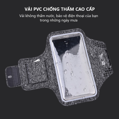 Bao, Túi đựng Điện Thoại tới 6.5 Inch Đeo tay chạy bộ ,Tập thể dục Rhino B101 Kháng nước, chống thấm, có thể cắm tai nghe phù hợp điện thoại Samsung, Iphone, Sony, Xiaomi,... - Hàng chính hãng