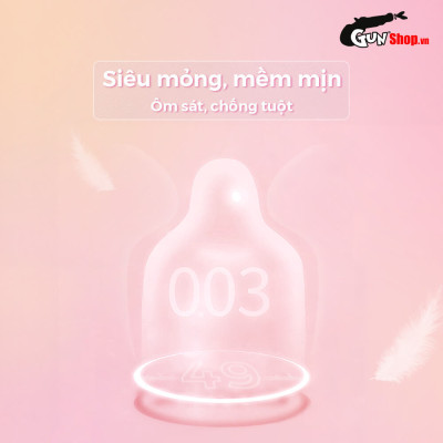 Bao cao su Shell Close Fit - Size 49mm, siêu mỏng, kéo dài thời gian - Hộp 10 cái
