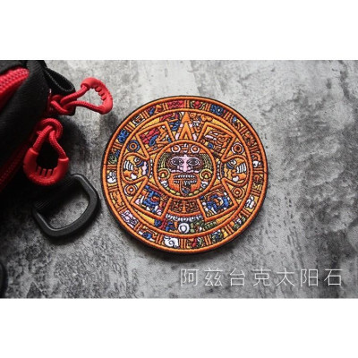Patch_miếng dán vải mặt trời đá_lịch người Maya