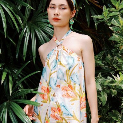 Đầm Bộ Cổ Yếm Tulips DRE230 thời trang thiết kế Hity