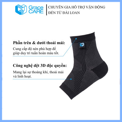 Đai Hỗ Trợ Cổ Chân Grace Care AD320 - Vải Dệt 3D Thoáng Khí, Co Giãn, Hỗ Trợ Vận Động, Tập Thể Thao