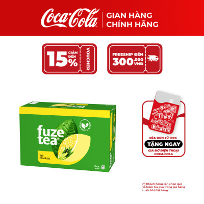 Thùng 24 lon Trà Chanh Với Sả  Fuze Tea 320mlx24  Coca-Cola Official Store_TK