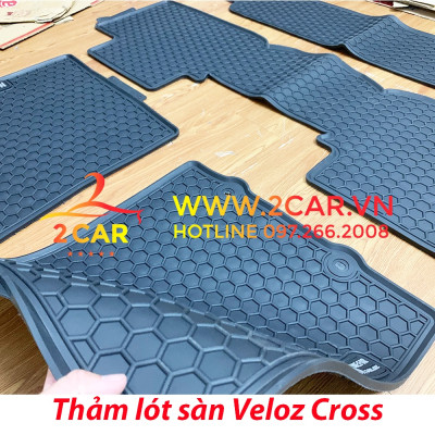 Thảm sàn, Thảm lót sàn xe Toyota Veloz Cross 2022 2023 cao su đúc, vân tổ ong, không mùi, MẪU NISSIN