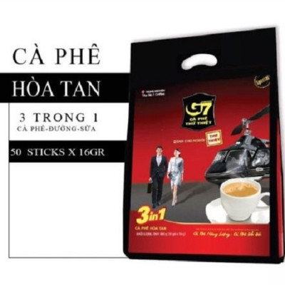 Combo 2 Bịch Cà Phê Hòa Tan G7 3in1 Trung Nguyên – Bịch 50 Gói – Cà Phê Sữa Hòa Tan Tiện Lợi, Đậm Vị Việt