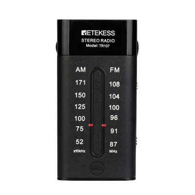 Di động Mini Pocket Radio FM AM Pointer Tuning Retekess TR107 Hỗ trợ âm thanh nổi BBS với Tai nghe để Đi bộ Tập thể dục Chạy bộ