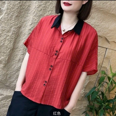 Áo sơ mi nữ tay ngắn, áo kiểu nữ, chất liệu vải mềm mát, form trẻ trung, năng động, phong cách Hàn Quốc, NeSa Shop SMT04