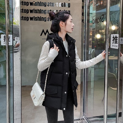 SẴN HÀNG -áo phao gile có mũ dáng hàn quốc, mũ tháo rời được