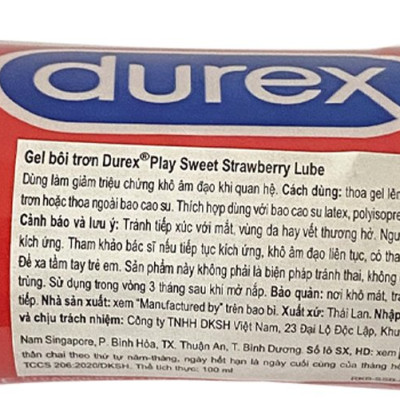 Gel Bôi Trơn Durex Play Strawberry 100ml - Hương Dâu - Nhập Khẩu Thái Lan