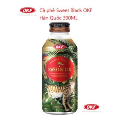 Cà phê Sweet Black OKF Hàn Quốc 390ML x 6chai Brazil Arabica Beans