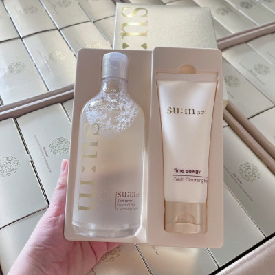 Bộ Nước Tẩy Trang Đa Năng Su:m37 Skin Saver Essential Pure Cleansing Water 400ml Tặng Sữa Rửa Mặt 100ml