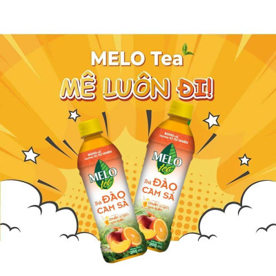 Thùng 24 Chai Trà Đào Cam Sả Melo Tea (355ml x 24 chai)