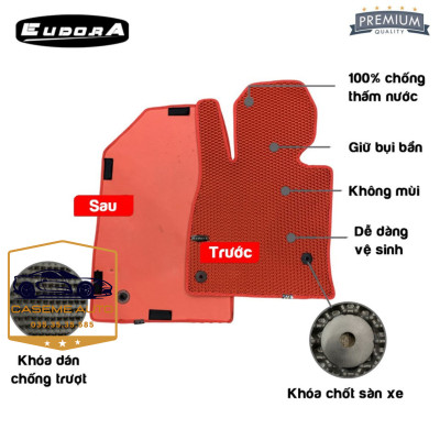 [TOYOTA CAMRY] Thảm Trải Sàn, Lót Sàn Ô Tô Cao Su Eudora CloudFoam Thiết Kế Theo Xe Dành Cho Xe TOYOTA CAMRY, Chống Nước, Không Mùi, Ngăn Bụi Bẩn, Dễ Vệ Sinh - Hàng Chính Hãng