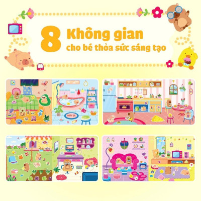 Sách - Tranh Đồ Chơi Bóc Dán Sticker Capybara Cho Bé - Combo 3 Cuốn - Megabook