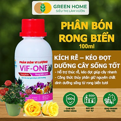 Phân Bón Lá Rong Biển Greenhome, Lavamix, Chai 100ml, Hữu Cơ, Ra Hoa, Đậu Trái, Chắc Hạt, Tăng Khả Năng Ra Đọt