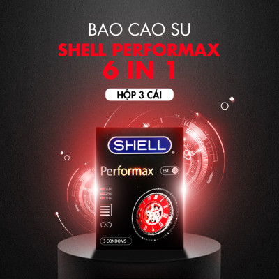 Bao cao su Shell Performax 6 in 1 kéo dài thời gian - Hộp 3 cái | SHELL CHÍNH HÃNG
