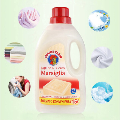 Nước xà phòng giặt tẩy trắng quần áo gà trống Chanteclair Marseille Ý 1.5L