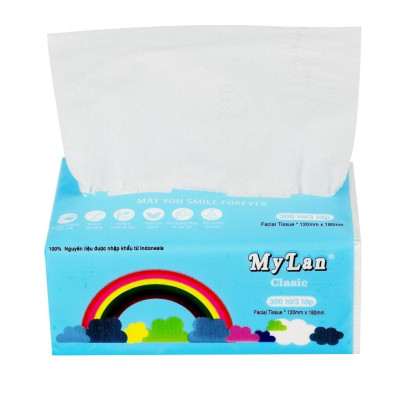Thùng 30 gói khăn giấy rút cầu vồng MyLan 3 lớp siêu dai, mềm mịn, không tan trong nước