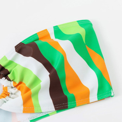 Bộ 3 mảnh áo tắm xẻ tà váy bikini đi biển in hình nữ