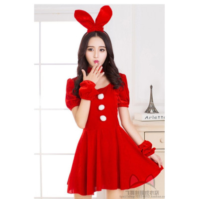 Đầm Giáng Sinh Tai Thỏ Cực Kỳ Dễ Thương