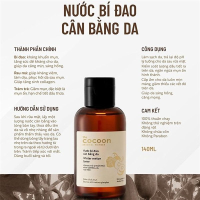 Nước tẩy trang bí đao Cocoon 140ml