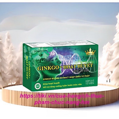 Viên uống tăng cường tuần hoàn não Ginkgo - Hoạt huyết Kingphar, hộp 30v