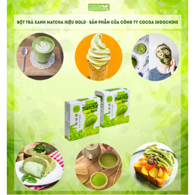 Bột Trà Xanh Matcha Hiệu Gold Cocoa Indochine (Hộp 5 Gói x 10g)