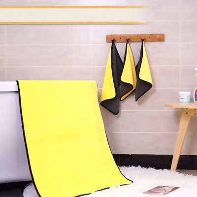 Giao màu ngẫu nhiên - Khăn tắm cho Chó Mèo bằng vải Microfiber cao cấp dày dặn thấm nước nhanh