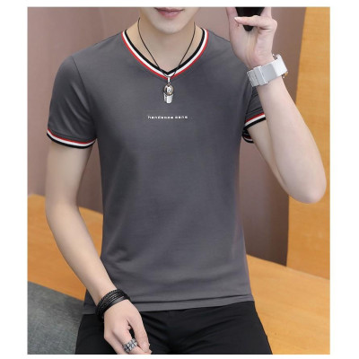 Áo thun nam ngắn tay cổ tim body phong cách hàn quốc cao cấp ATN06-Trắng