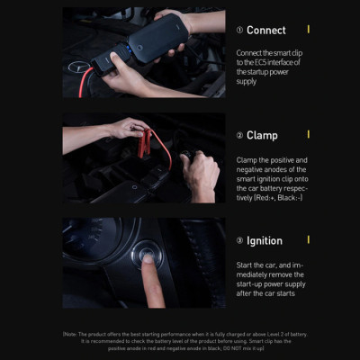 Bộ kích nổ ô tô, xe hơi kiêm pin sạc dự phòng nhãn hiệu Baseus cao cấp CRJS01-01 - Hàng Nhập Khẩu