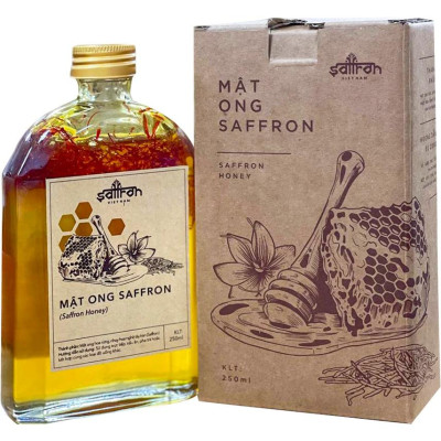 Mật ong ngâm Saffron 250ml/lọ chai thủy tinh thương hiệu Saffron Việt Nam