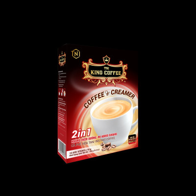 Cà Phê và Bột Kem Không Sữa 2IN1 KING COFFEE - Hộp 15 gói x 10g