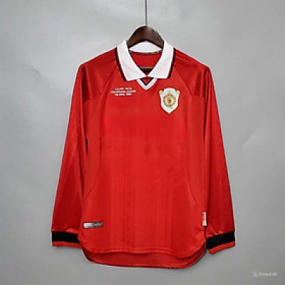 Áo Bóng Đá Retro Manchester United 1999 Dài Tay - Sân Nhà bản cao cấp vải Cotton Polyester