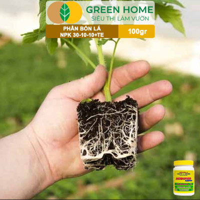 Phân Bón Lá Grow More NPK 30-10-10, GreenHome, Chai 100GR, Đẻ Nhánh Khỏe, Ra Lá Tốt