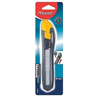 Dao Rọc Giấy Maped Plastic Phổ Thông 18 mm - 018310 - Màu Vàng