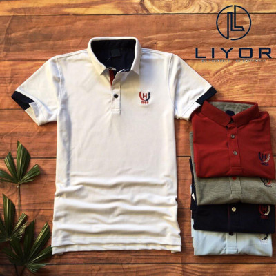 Áo thun nam có cổ ngắn tay chữ H bông lúa cao cấp Liyor- ATCS070