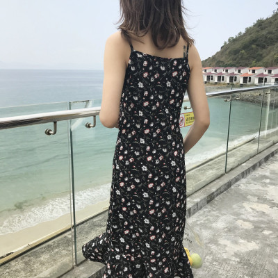 Đầm Nữ 2 Dây Họa Tiết Bông Hoa