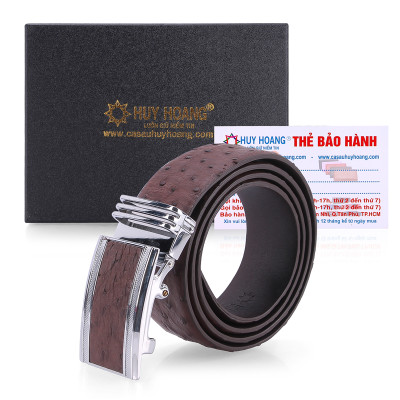 Thắt lưng nam Huy Hoàng da đà điểu bản lớn da hột nhiều màu HP4433-34-35-36