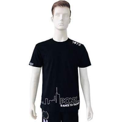 ÁO MENS S/S PRINTED TEE PONY (Đen, Xám)