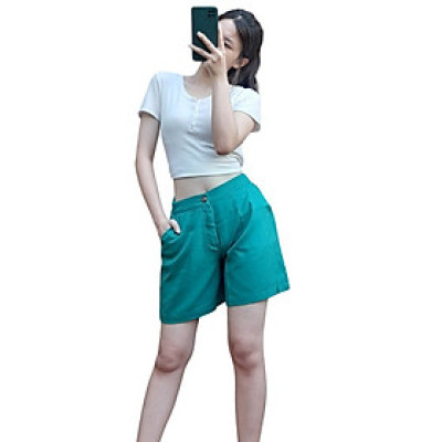 Quần linen short nữ ĐŨI VIỆT ống rộng nhiều màu cho các nàng lựa chọn, phù hợp với mọi dáng người và dễ mặc QD21 