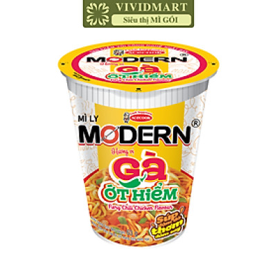 ACECOOK - Mì ly Modern hương vị Gà ớt hiểm, Mì ly gà ớt hiểm Modern ăn liền, Mì Modern ly ăn liền (65g/ly)
