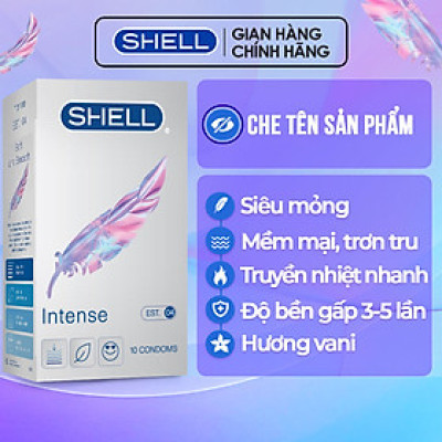 Bao cao su Shell Intense siêu mỏng 0.04mm - Hộp 10 cái | SHELL CHÍNH HÃNG