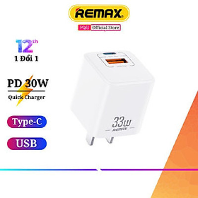 Củ sạc nhanh 33w Remax U26 thiết kế 2 cổng sạc nhanh PD 33w và QC4.0 30w sạc đầy 60% pin cho 14 Pro Max trong 30 phút - Hàng Chính Hãng Remax