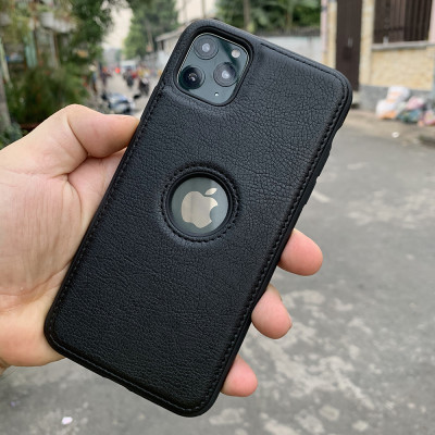 Ốp lưng da cao cấp dành cho iPhone 11 Pro - Màu đen