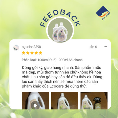 Nước lau sàn Hữu cơ đuổi muỗi hương Quế 4000ml thương hiệu Ecocare