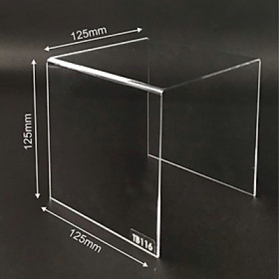 Kệ trưng bày mica 3 mặt uốn Enter TB116 125x125x125mm mica dày 2mm, Kệ livestream, Kệ mica chữ U trong suốt để đồ đa năng