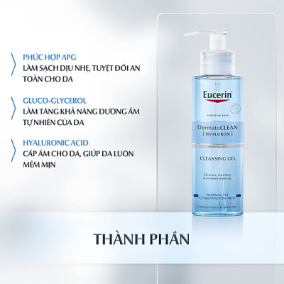 Gel Rửa Mặt Tươi Mát Eucerin Dermatoclean Refreshing Cleansing Gel (200ml)